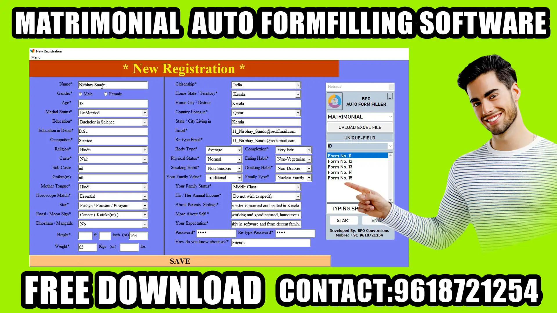 Matrimonial Auto Form Fillup