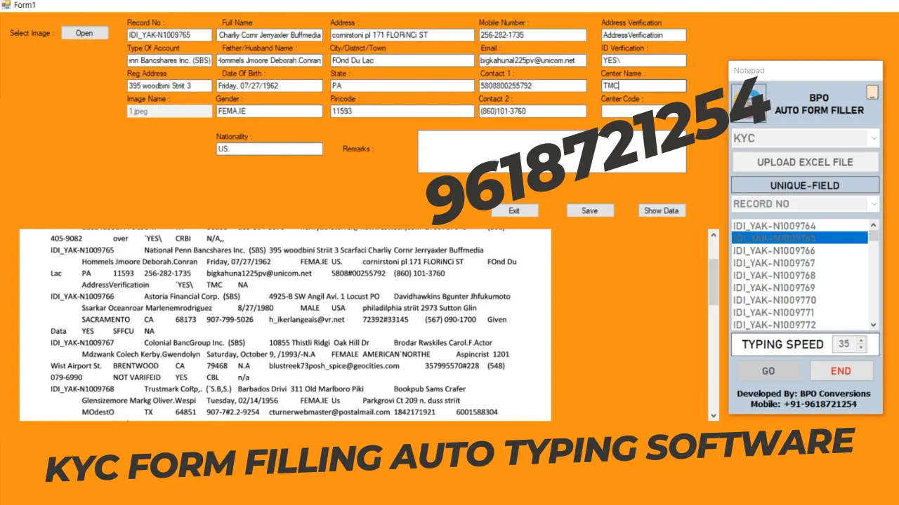 KYC Auto Form Filling Software